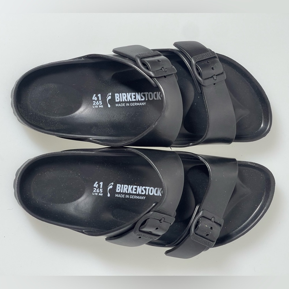 Birkenstock Matte Black Double Strap Sandals Sz 41 EU / Womens 10 US / Mens 8 US